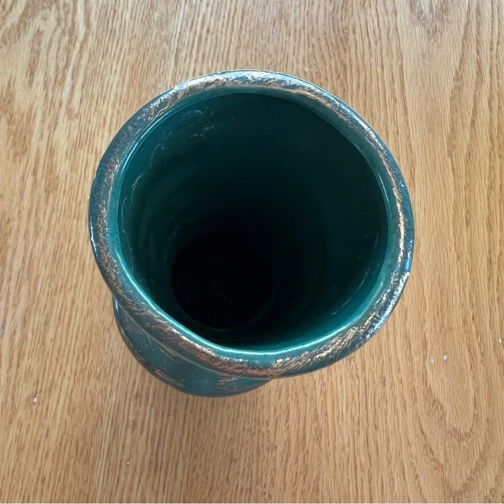 Vintage Savoy Pottery Hand Decorated Vase with Gold Highlights